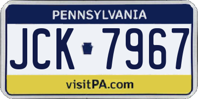PA license plate JCK7967