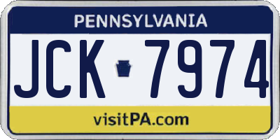 PA license plate JCK7974
