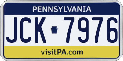 PA license plate JCK7976