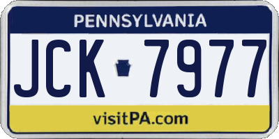 PA license plate JCK7977
