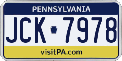 PA license plate JCK7978