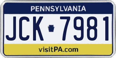 PA license plate JCK7981