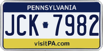 PA license plate JCK7982