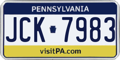 PA license plate JCK7983