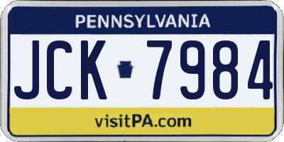 PA license plate JCK7984