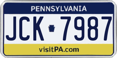 PA license plate JCK7987