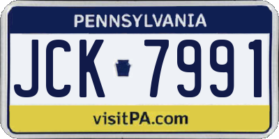 PA license plate JCK7991