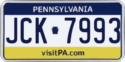 PA license plate JCK7993