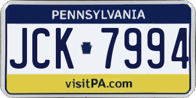 PA license plate JCK7994