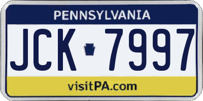 PA license plate JCK7997