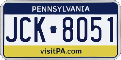 PA license plate JCK8051