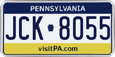 PA license plate JCK8055