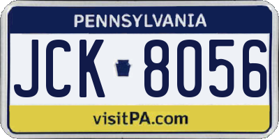 PA license plate JCK8056