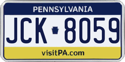 PA license plate JCK8059