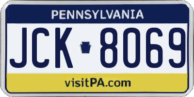 PA license plate JCK8069