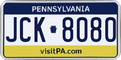 PA license plate JCK8080