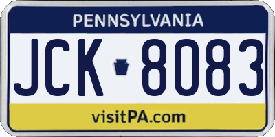 PA license plate JCK8083