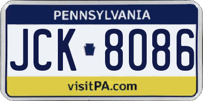 PA license plate JCK8086
