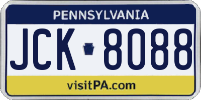 PA license plate JCK8088