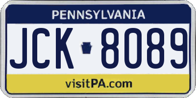PA license plate JCK8089