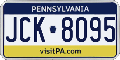 PA license plate JCK8095