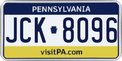 PA license plate JCK8096