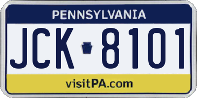 PA license plate JCK8101