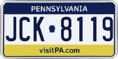 PA license plate JCK8119