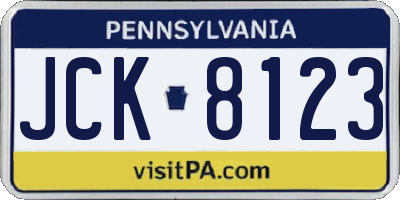 PA license plate JCK8123
