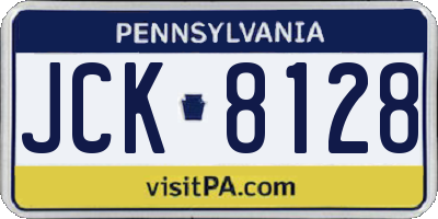 PA license plate JCK8128