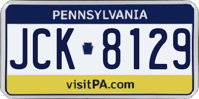 PA license plate JCK8129