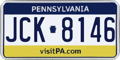 PA license plate JCK8146