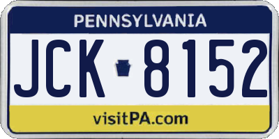 PA license plate JCK8152