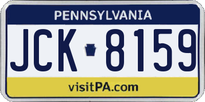 PA license plate JCK8159