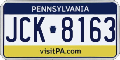 PA license plate JCK8163