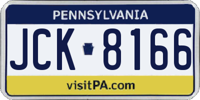 PA license plate JCK8166