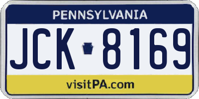 PA license plate JCK8169