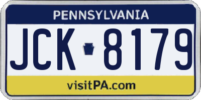 PA license plate JCK8179
