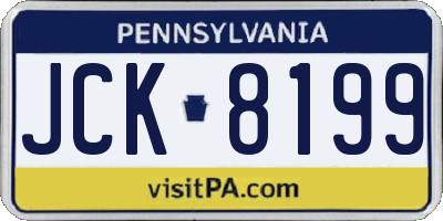 PA license plate JCK8199