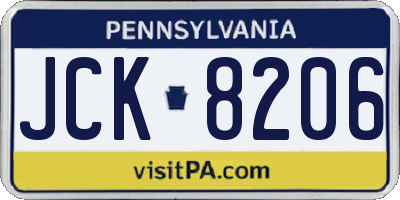 PA license plate JCK8206
