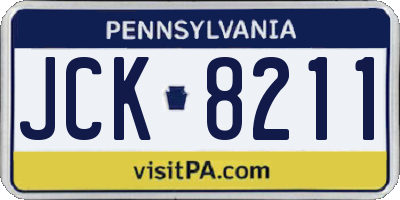 PA license plate JCK8211