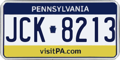 PA license plate JCK8213