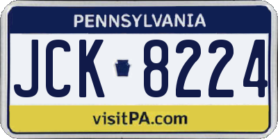 PA license plate JCK8224