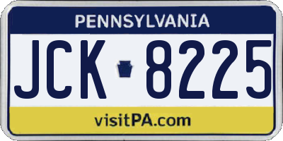 PA license plate JCK8225