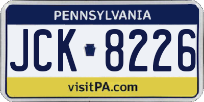 PA license plate JCK8226