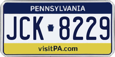 PA license plate JCK8229