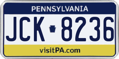 PA license plate JCK8236