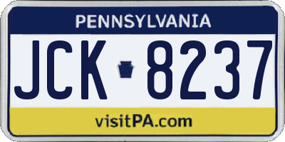 PA license plate JCK8237