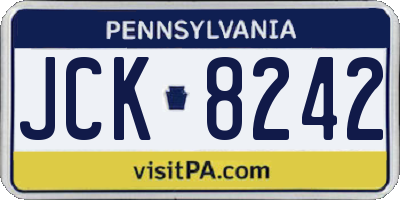 PA license plate JCK8242