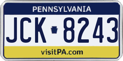 PA license plate JCK8243
